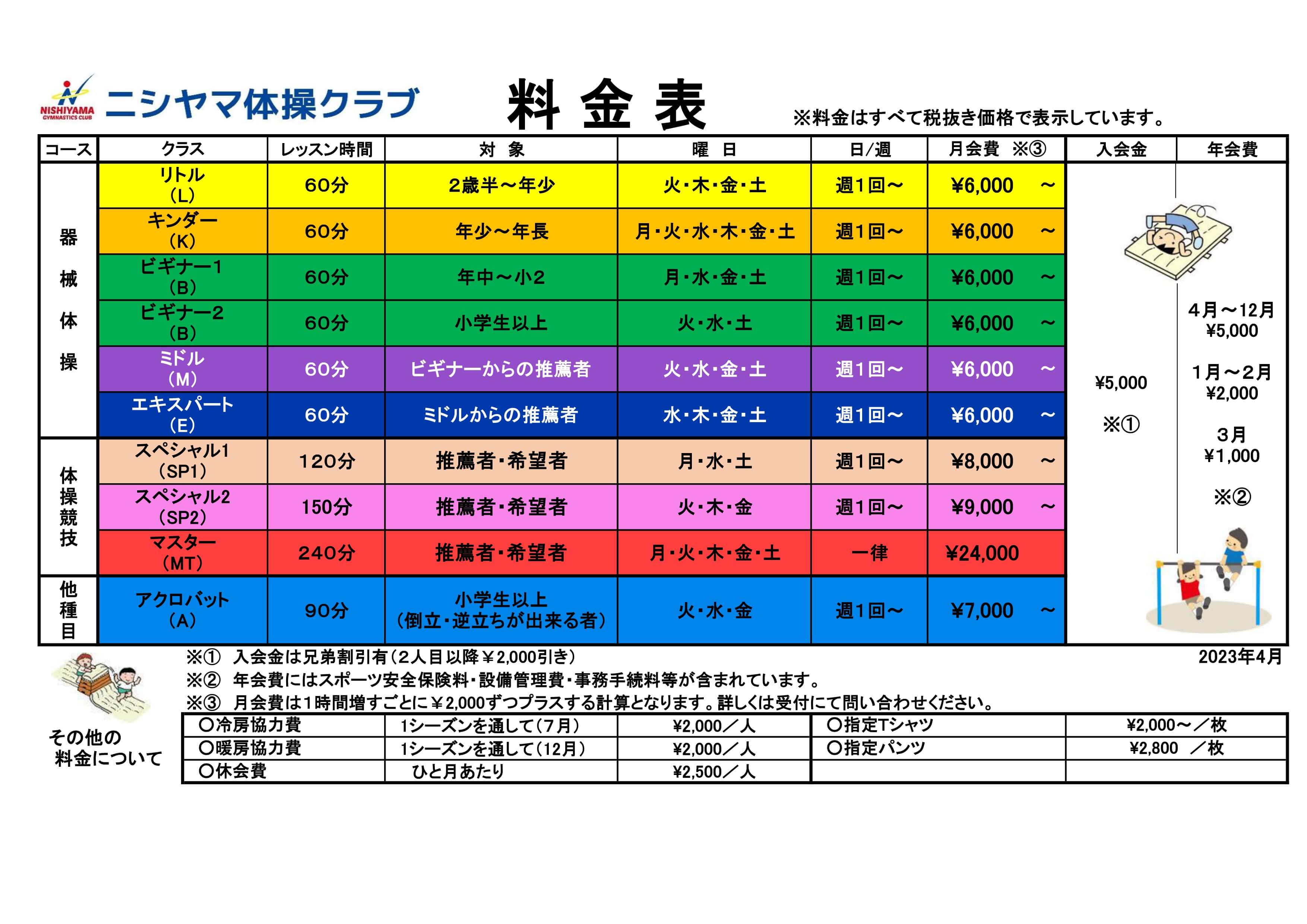 料金表